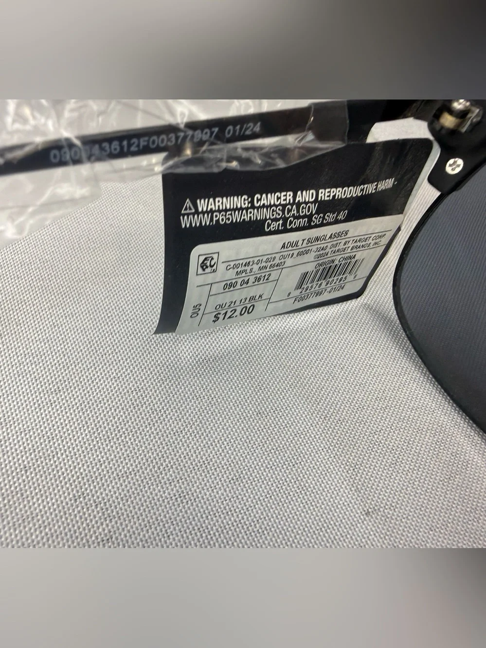 Original Use Stylish Black Adult Sunglasses - NWT